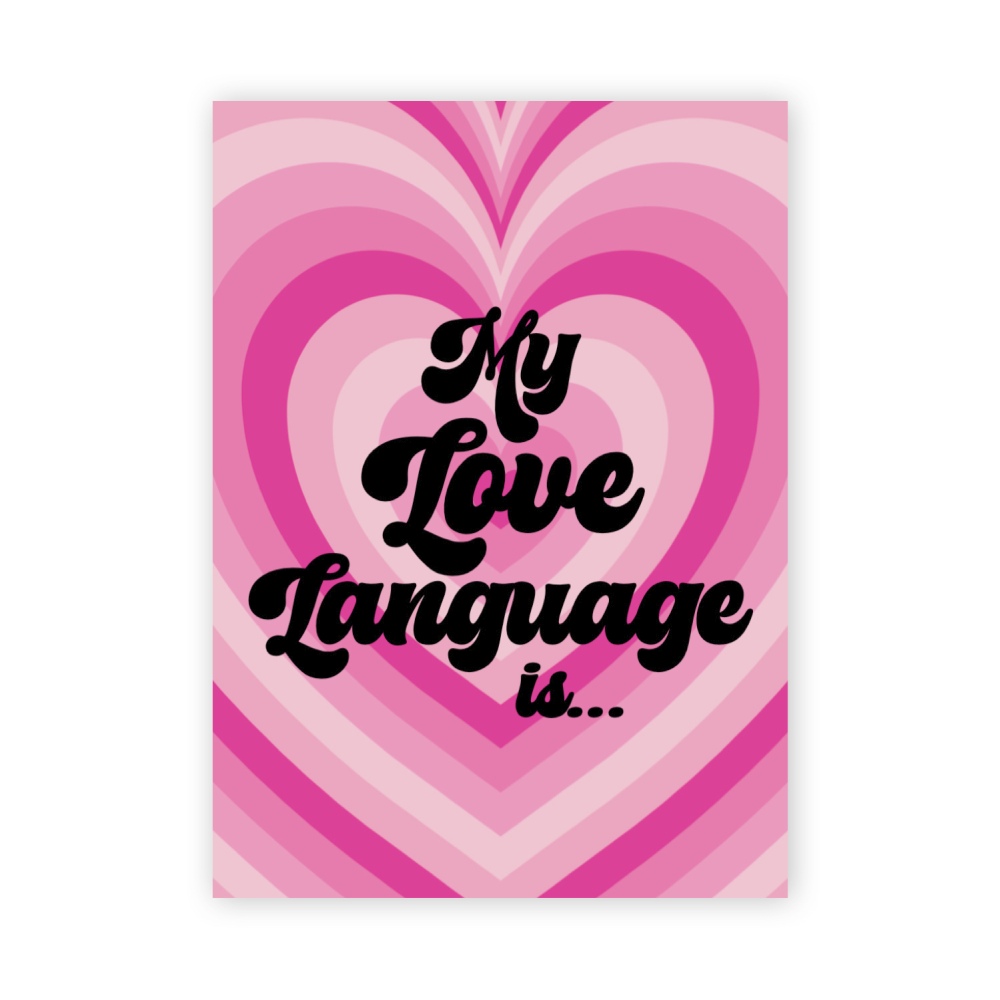 Warm Human - My Love Language Is Grußkarte - Rosa